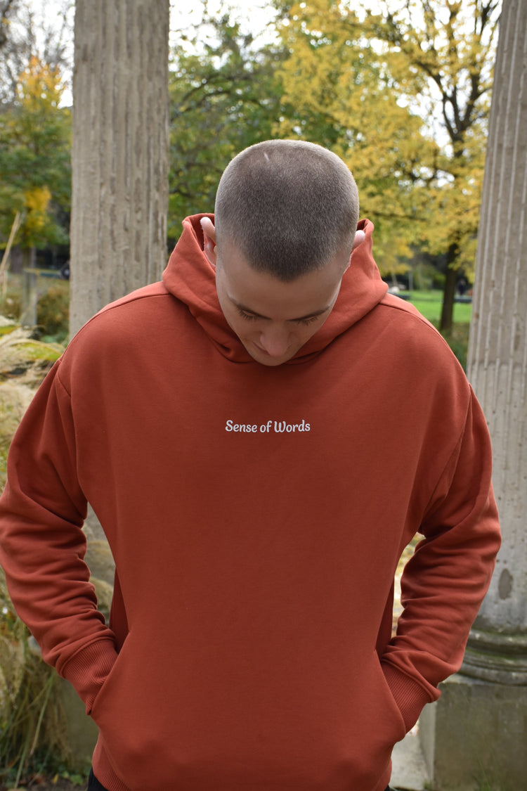 Sweatshirt blanc sense of words floqué face