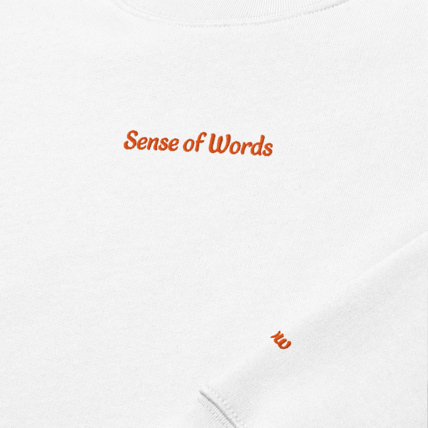Sweatshirt Blanc Brodé - Sense of Words