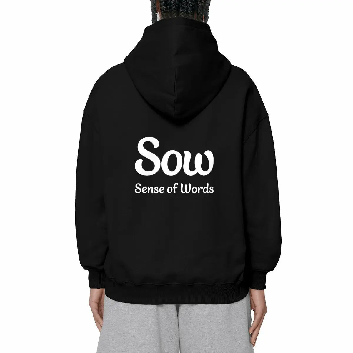 Sweatshirt Oversized dos porté noir - Sense of Words